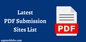 PDF Submission Sites List | Sapttechlabs